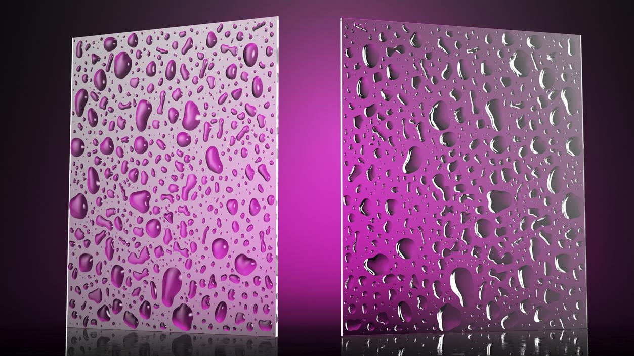 Wet Glass Surface 3D