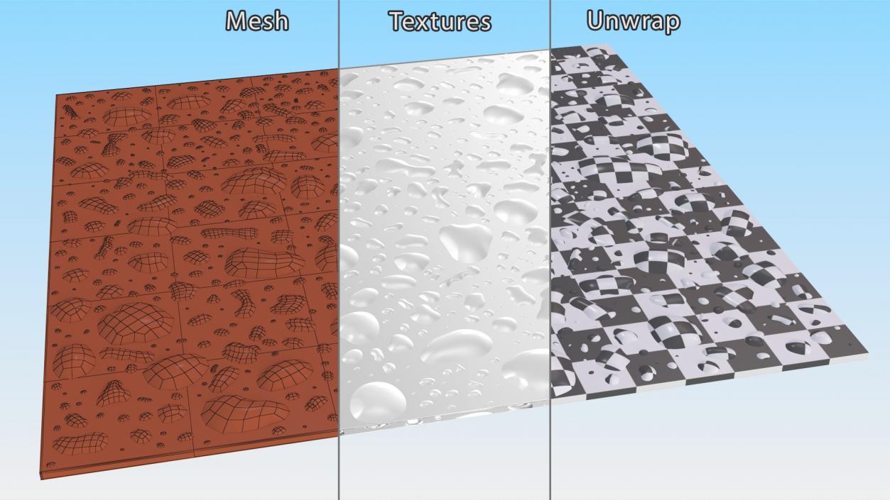 Wet Glass Surface 3D