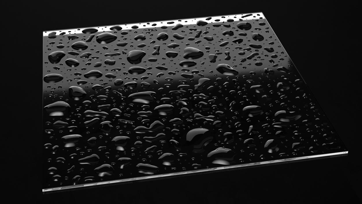 Wet Glass Surface 3D