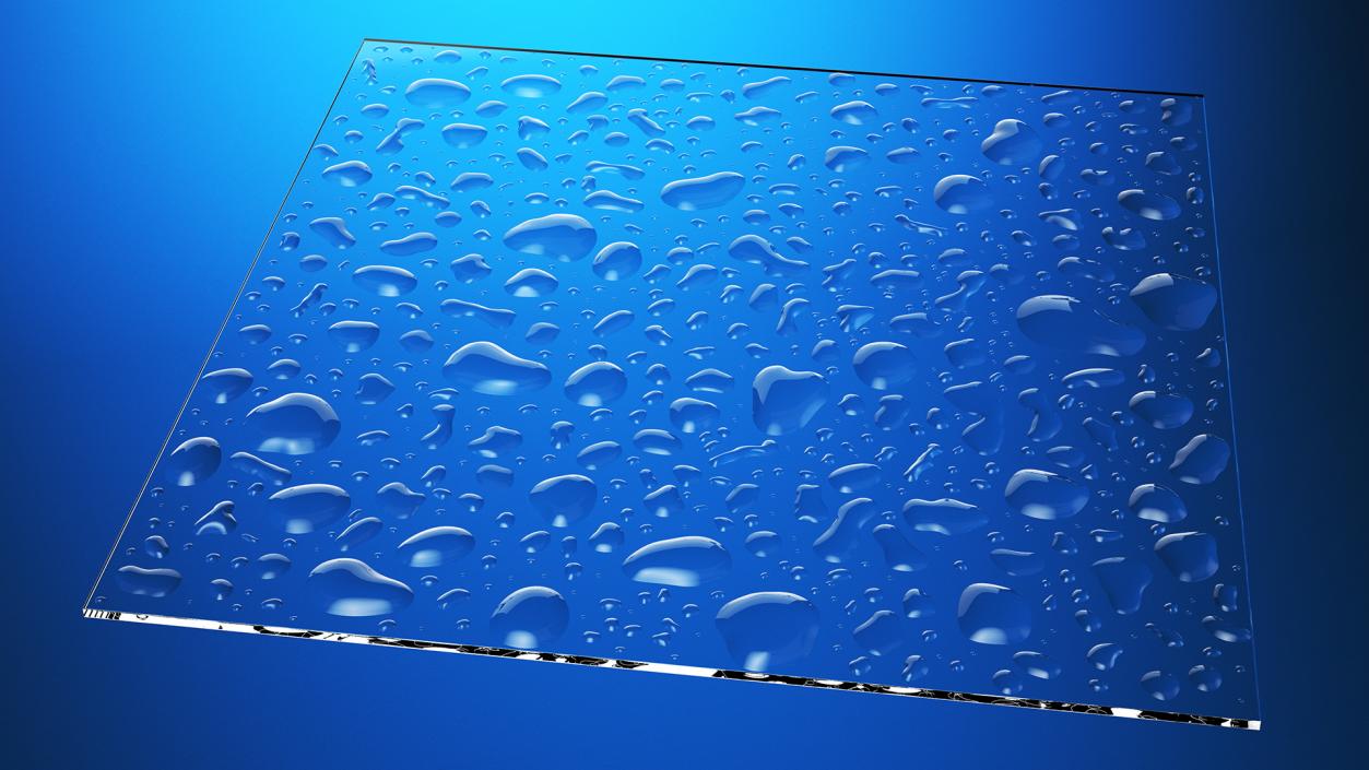 Wet Glass Surface 3D