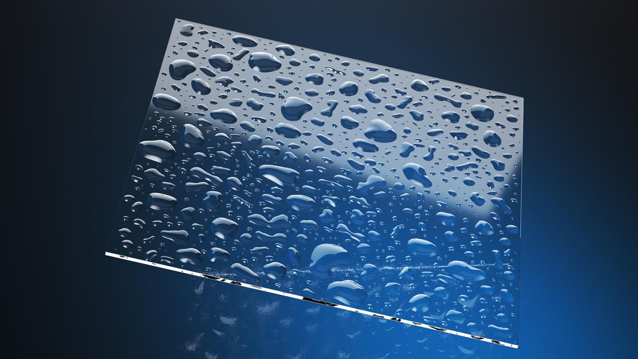 Wet Glass Surface 3D