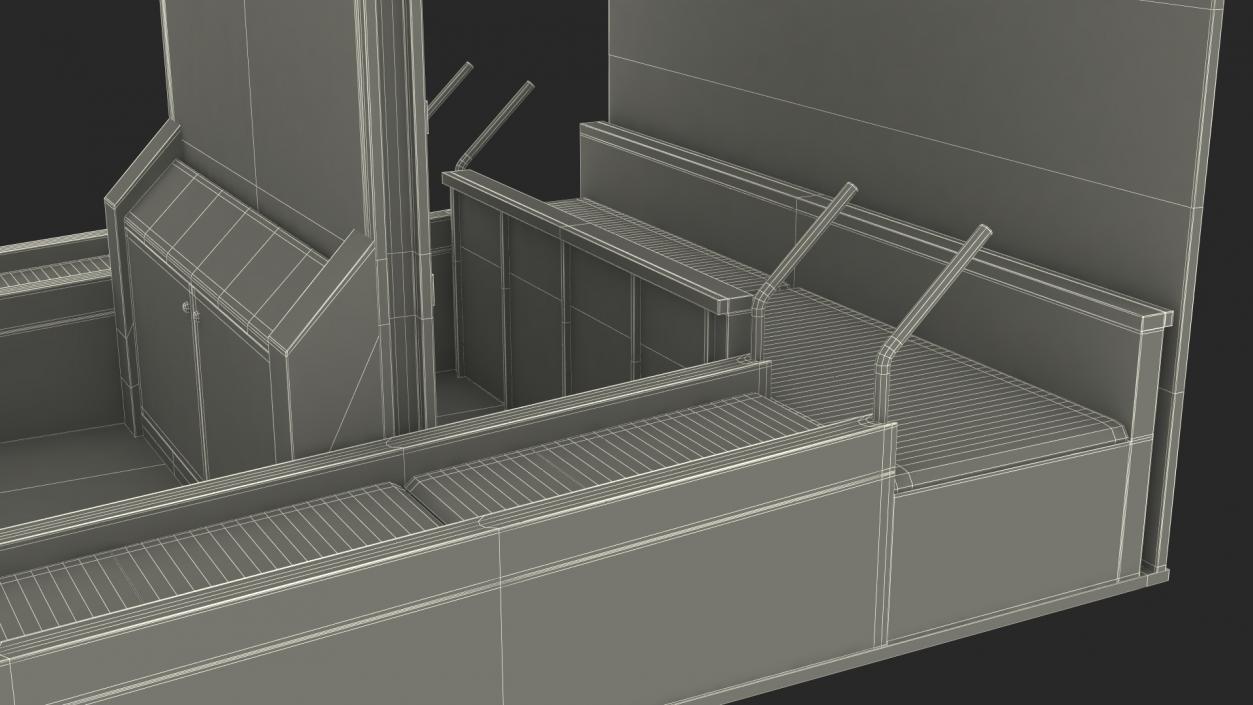 3D Airport Counter Check-In Rigged