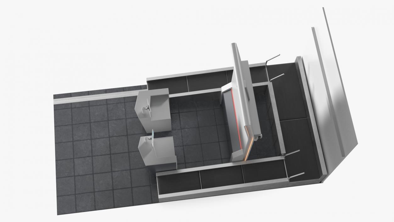 3D Airport Counter Check-In Rigged