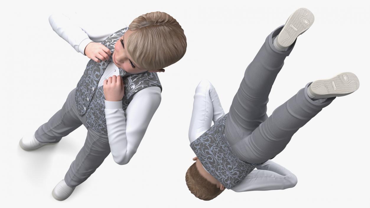 3D Child Boy Party Style Pose