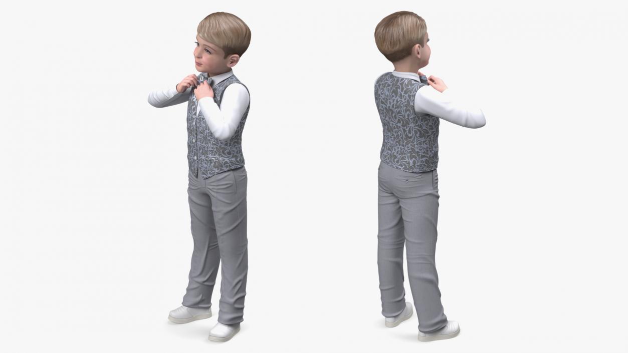 3D Child Boy Party Style Pose