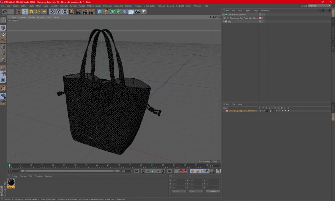 Shopping Bag Furla Net Nero 3D