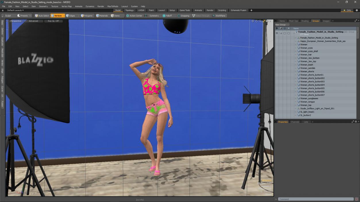 3D Female Fashion Model in Studio Setting model