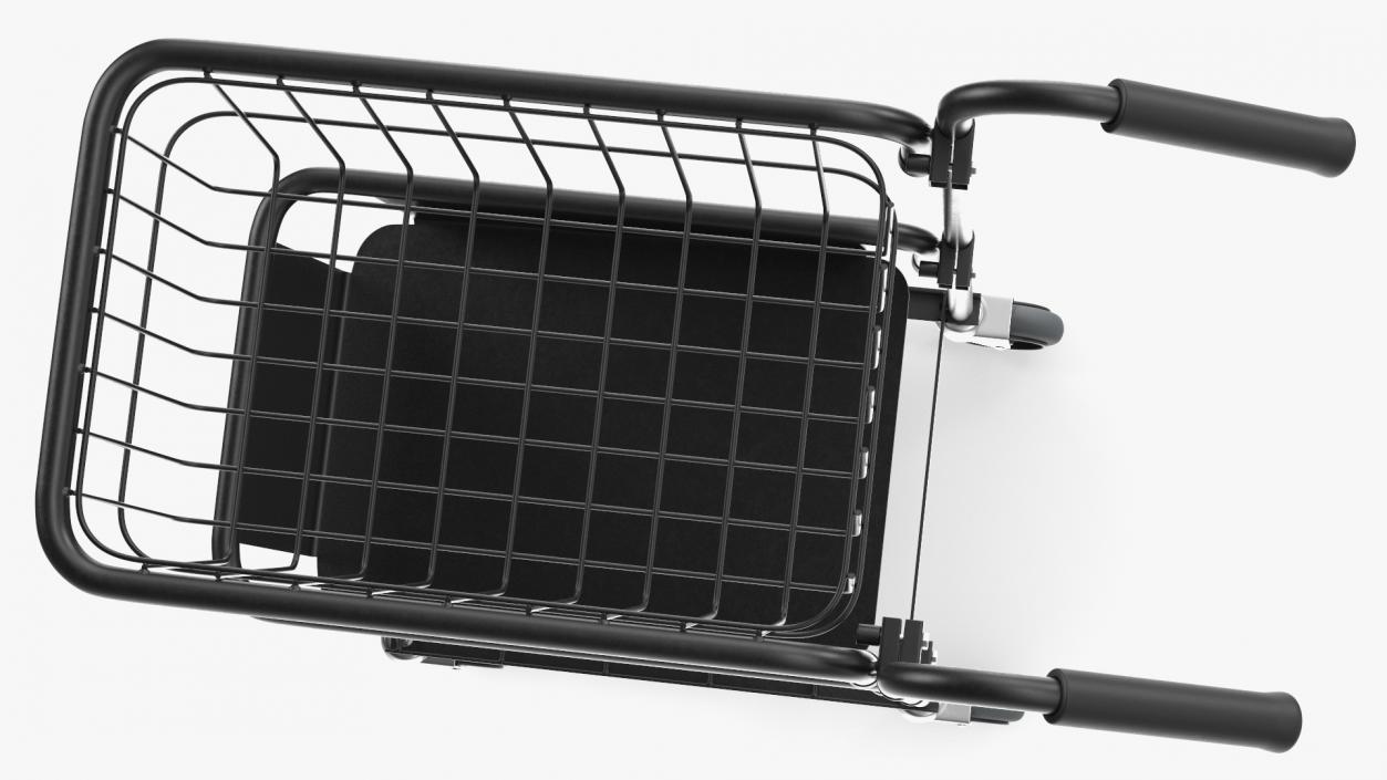 3D model Black Mini Trolley with Basket and File Shelf