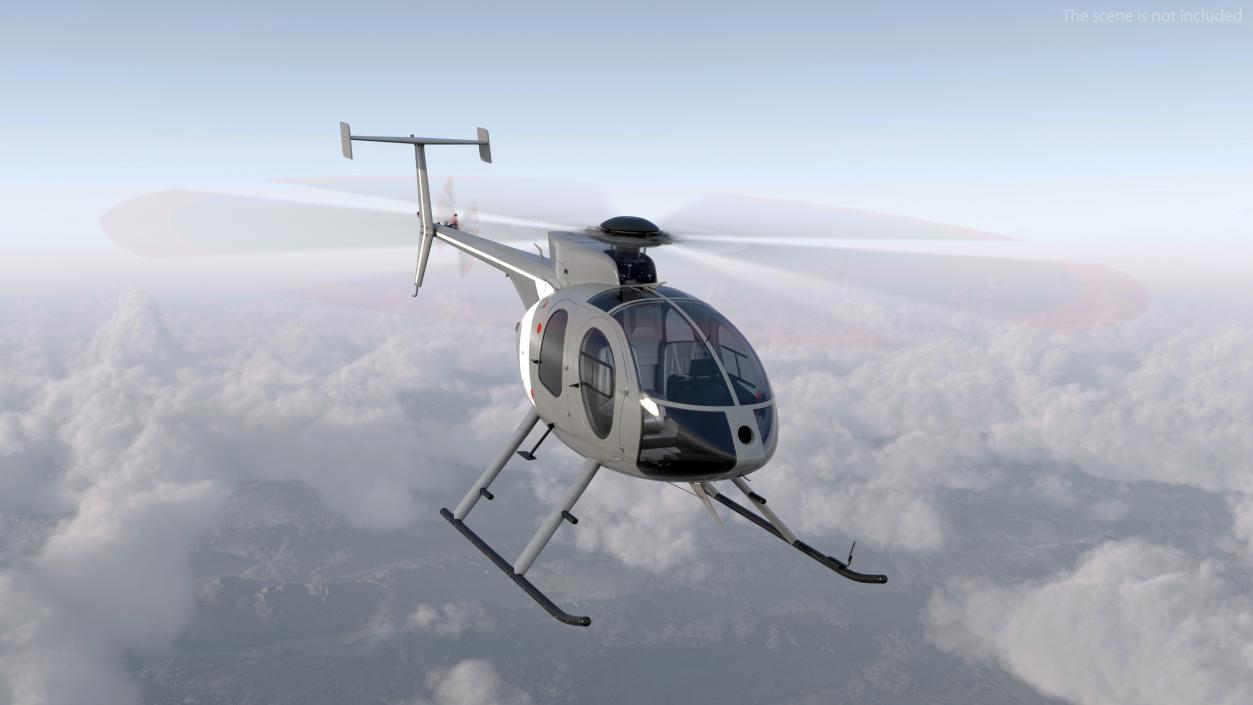 3D model Light Utility Civilian Helicopter Rigged