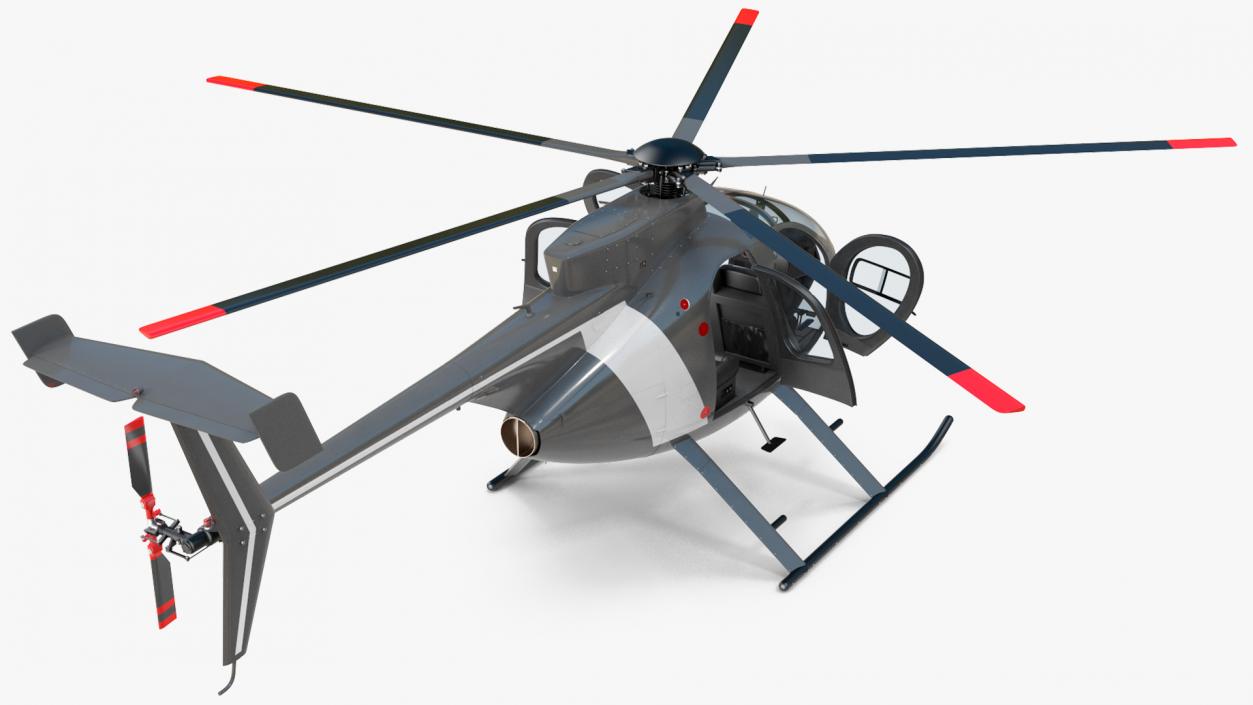 3D model Light Utility Civilian Helicopter Rigged