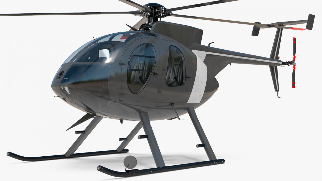 3D model Light Utility Civilian Helicopter Rigged