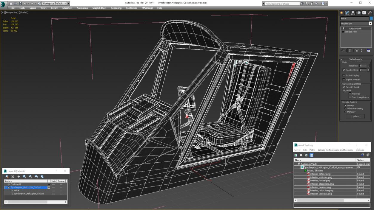 3D model Synchropter Helicopter Cockpit