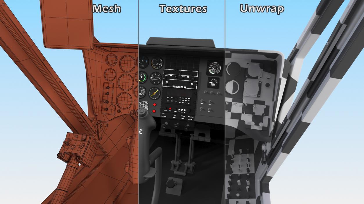 3D model Synchropter Helicopter Cockpit