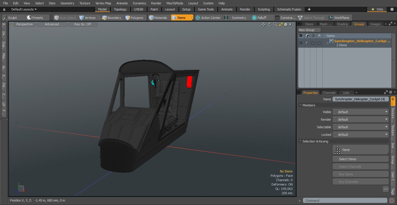 3D model Synchropter Helicopter Cockpit