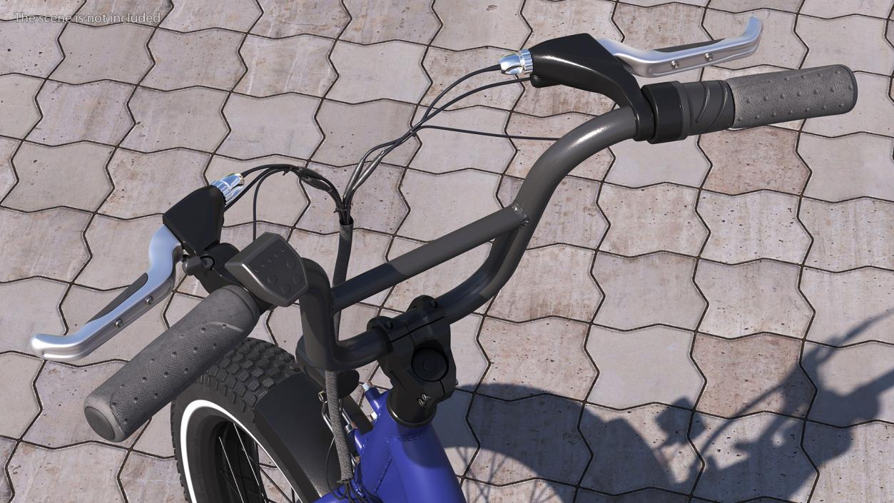 3D model Electric Cargo Bike Blue Rigged for Cinema 4D