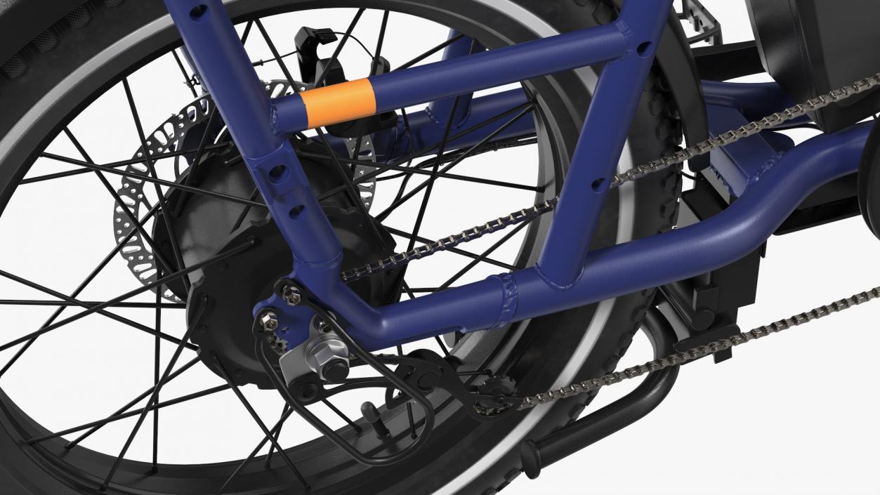 3D model Electric Cargo Bike Blue Rigged for Cinema 4D