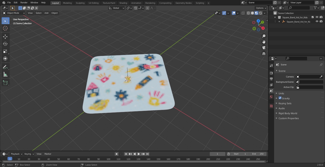 Square Band Aid for Kids(1) 3D