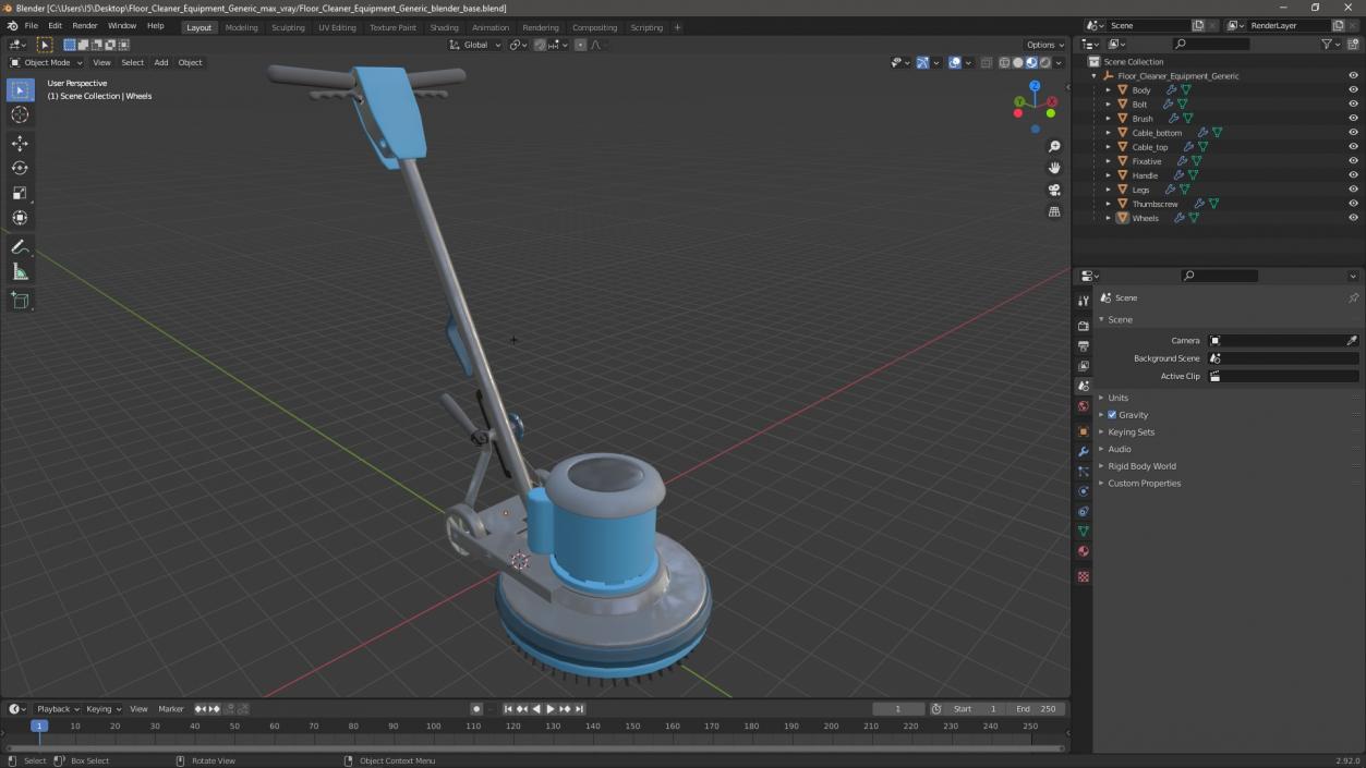 3D Floor Cleaner Equipment Generic 2 model