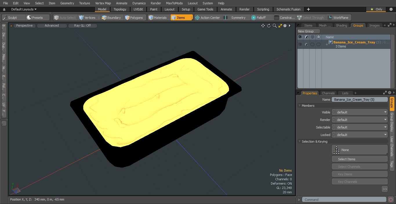 3D Banana Ice Cream Tray