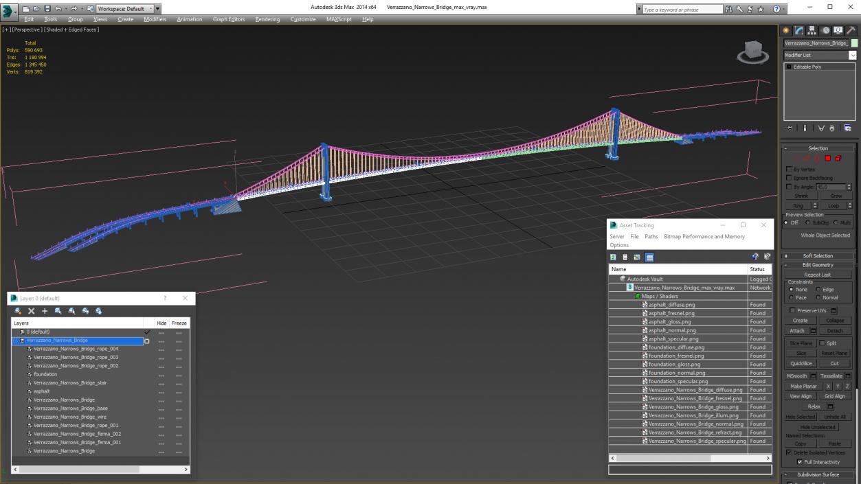 3D model Verrazzano Narrows Bridge