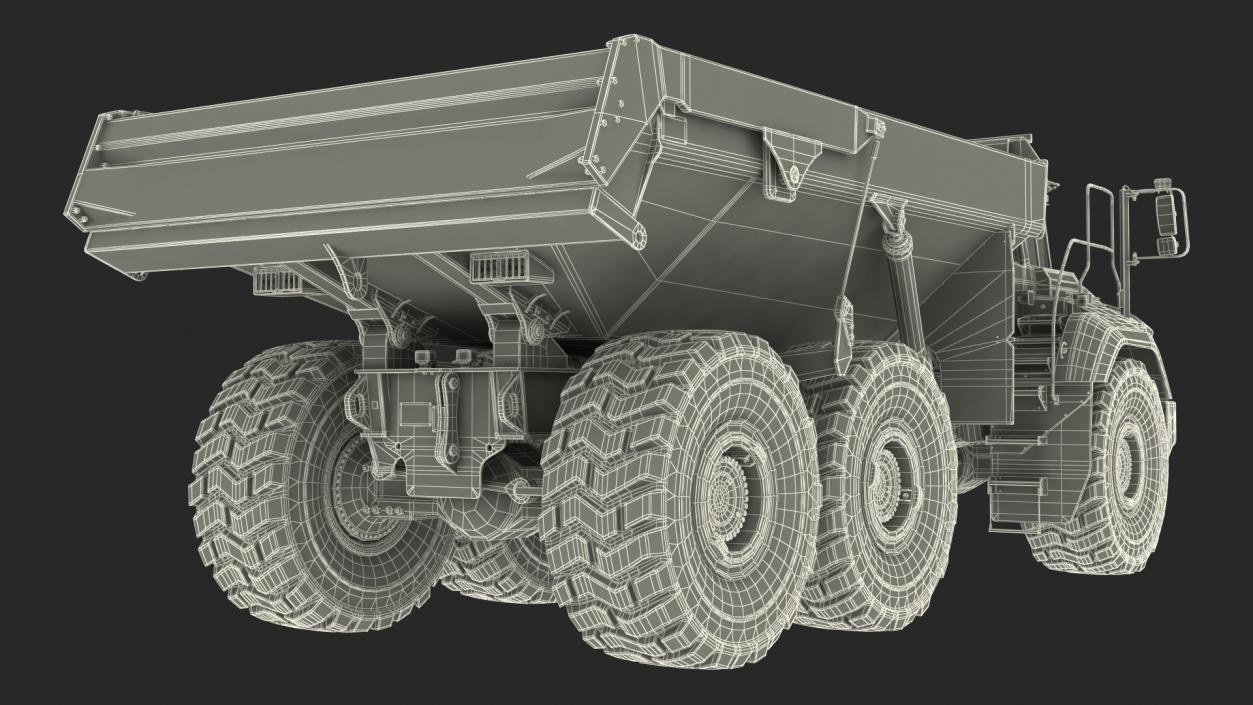 3D Volvo A60H Truck Rigged model