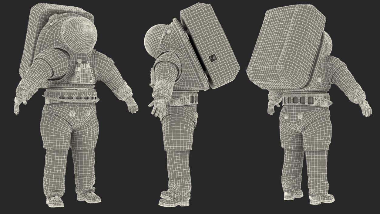 3D Female Astronaut NASA xEMU Spacesuit Rigged model