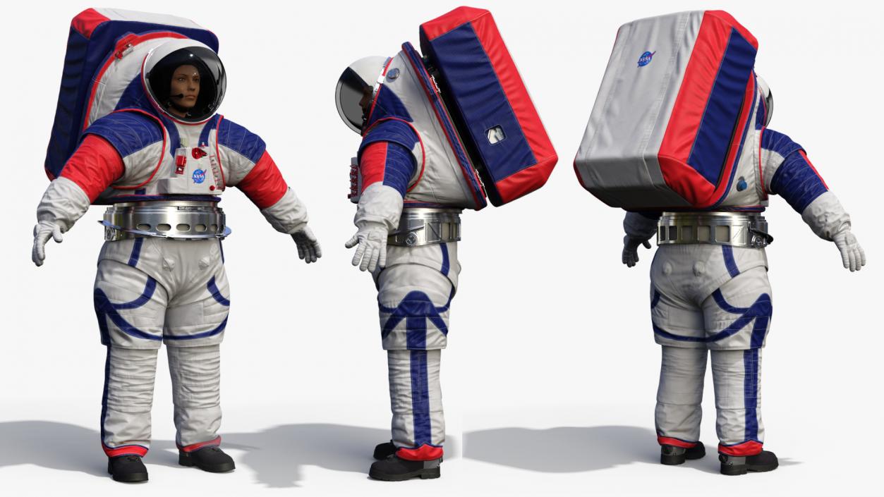 3D Female Astronaut NASA xEMU Spacesuit Rigged model