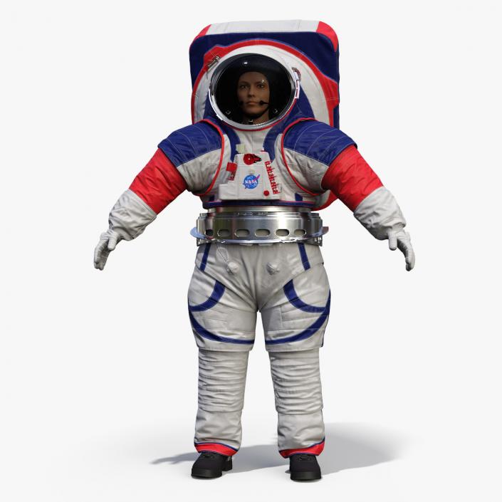 3D Female Astronaut NASA xEMU Spacesuit Rigged model