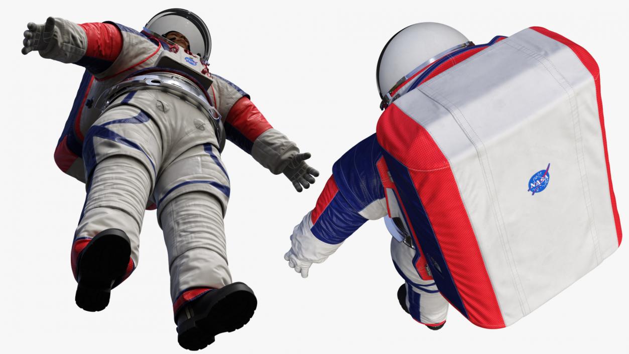 3D Female Astronaut NASA xEMU Spacesuit Rigged model