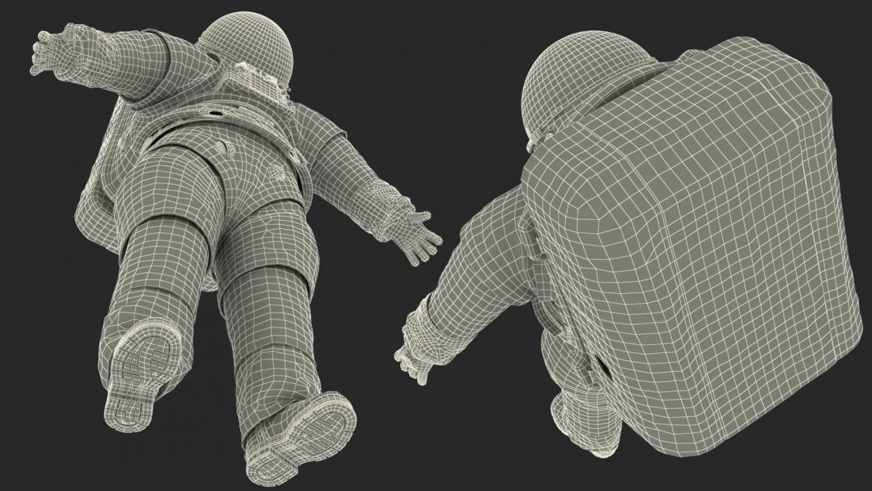 3D Female Astronaut NASA xEMU Spacesuit Rigged model