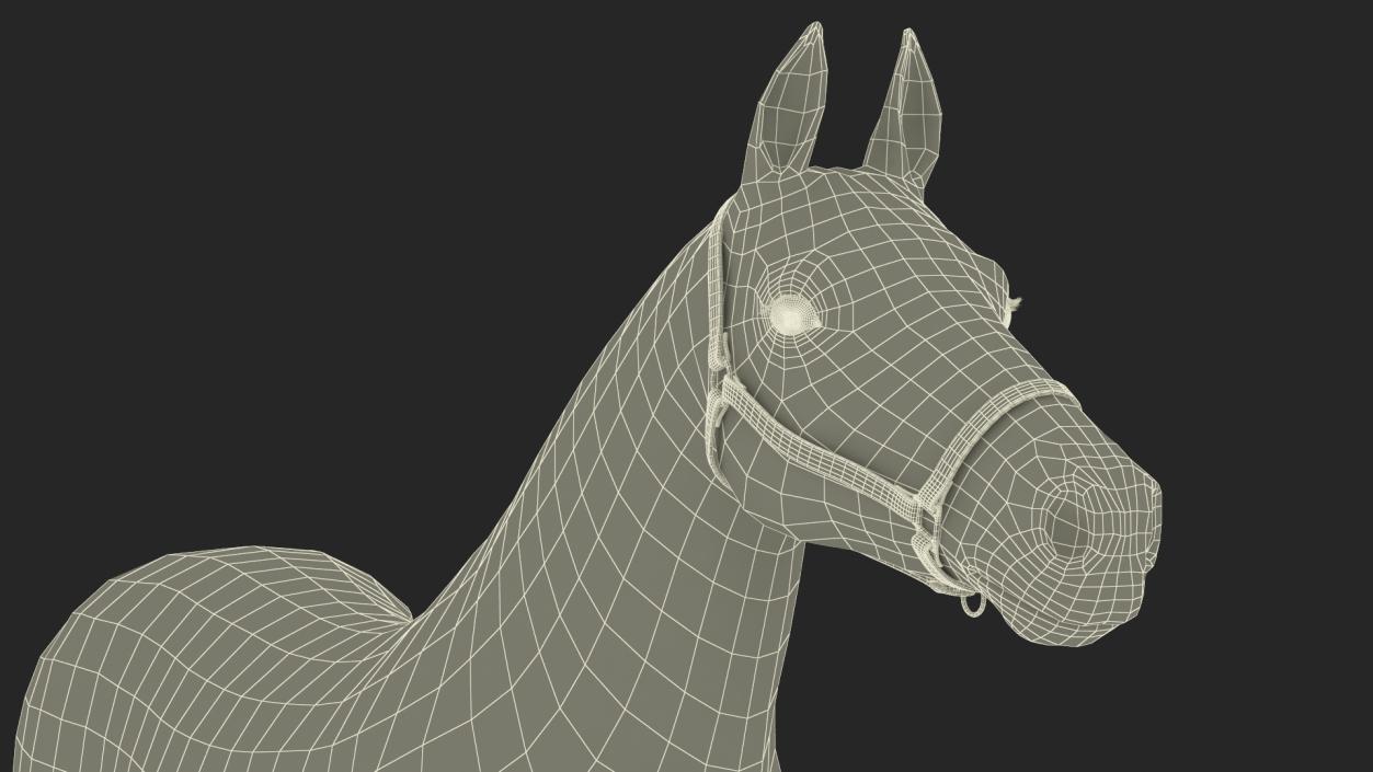 3D model Friesian Horse Fur Rigged