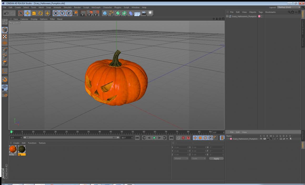 3D Scary Halloween Pumpkin model