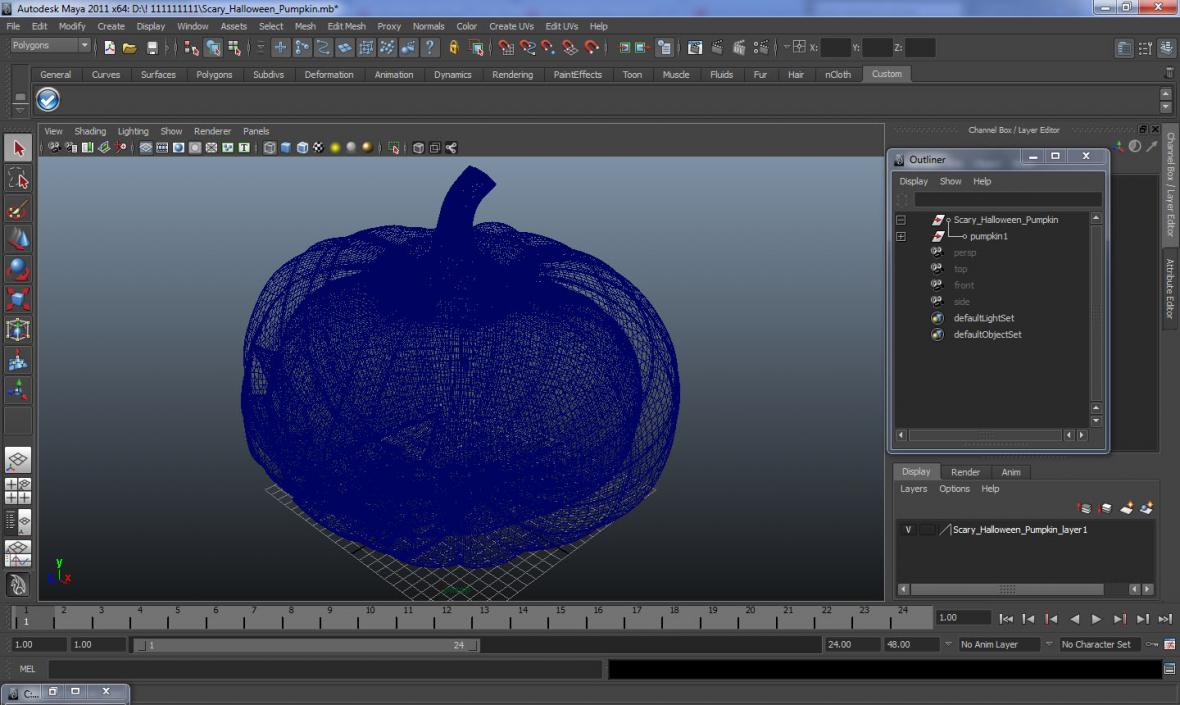 3D Scary Halloween Pumpkin model