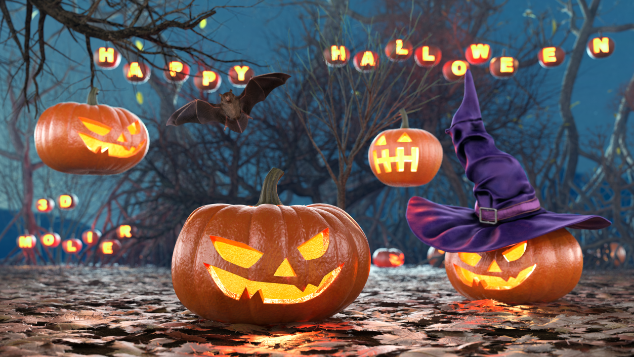 3D Scary Halloween Pumpkin model