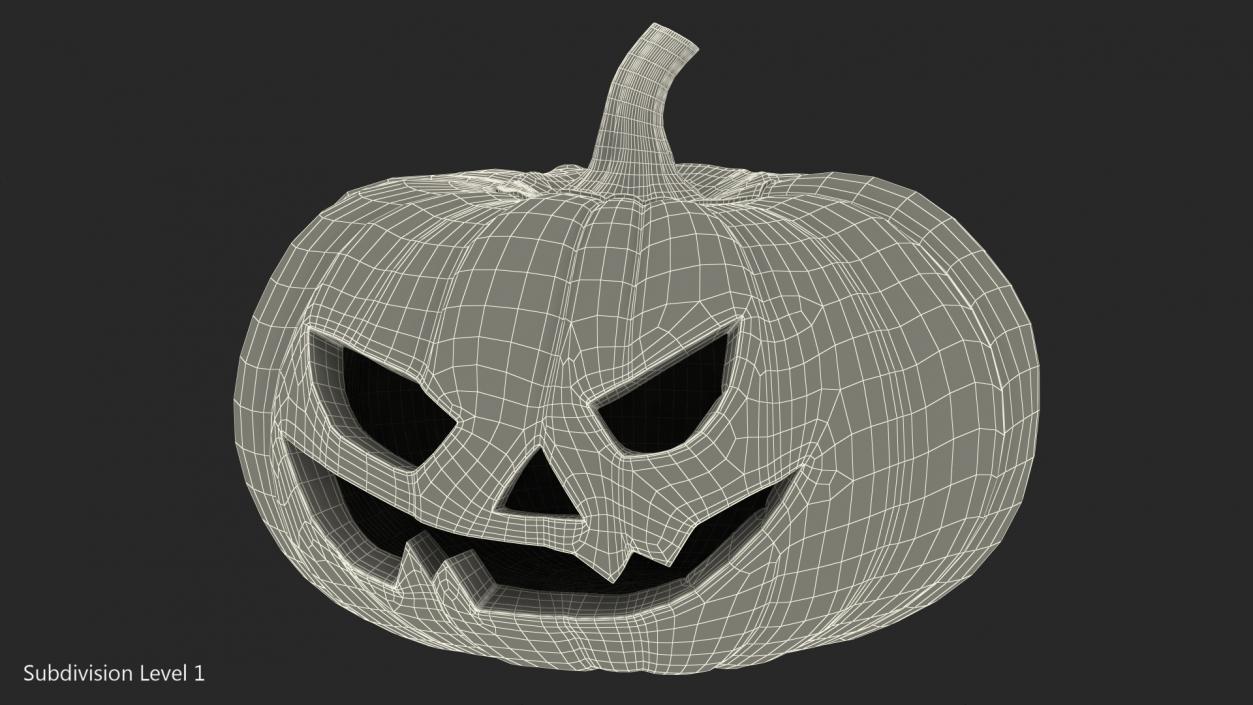 3D Scary Halloween Pumpkin model