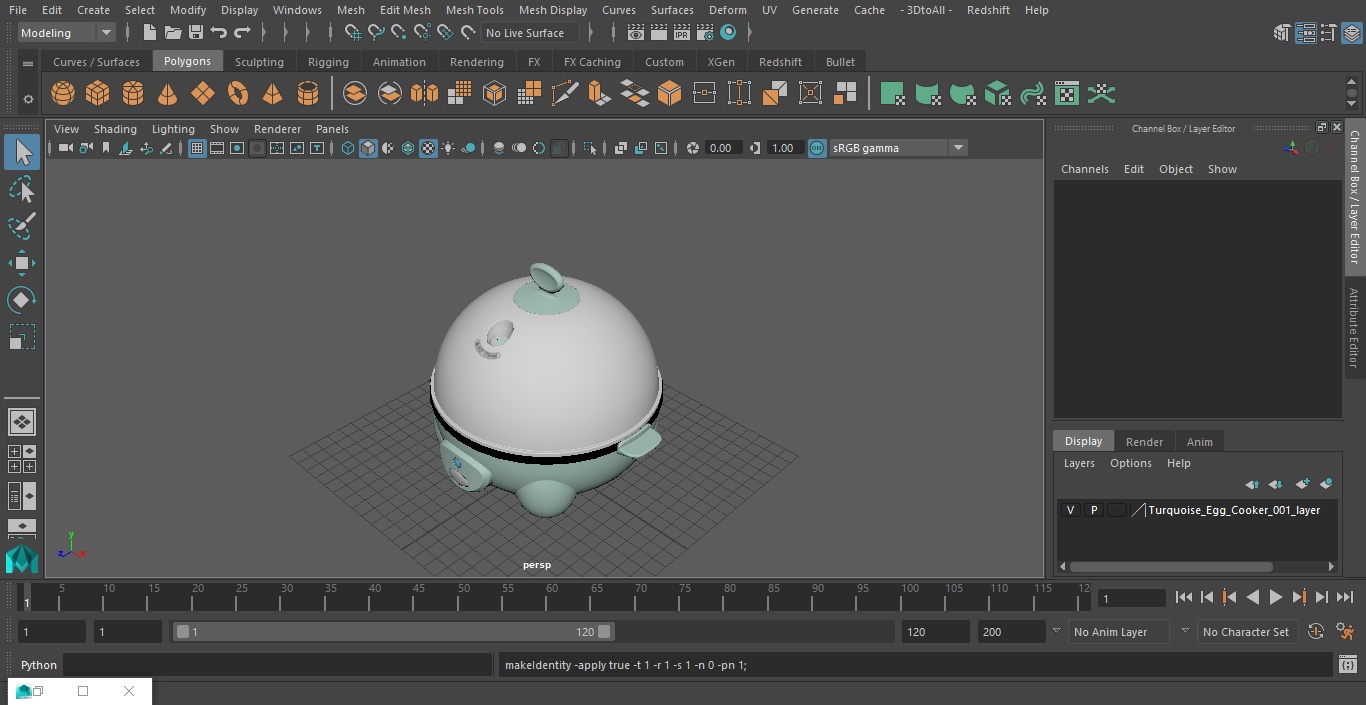 3D model Turquoise Egg Cooker