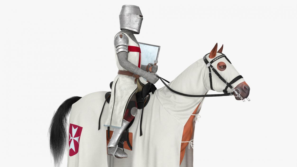 Crusader Horse Armor  with Knight Fur 3D