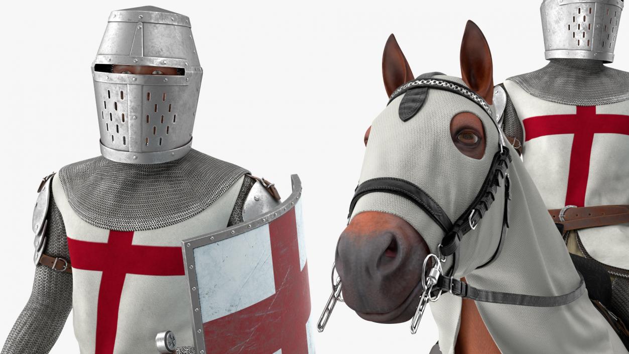 Crusader Horse Armor  with Knight Fur 3D