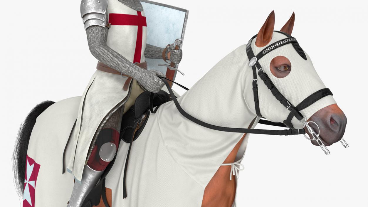 Crusader Horse Armor  with Knight Fur 3D