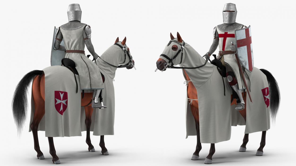 Crusader Horse Armor  with Knight Fur 3D