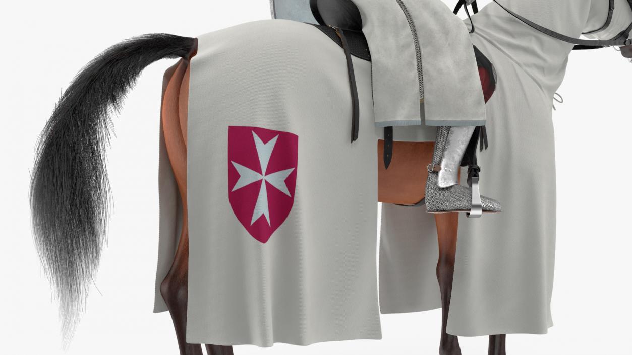 Crusader Horse Armor  with Knight Fur 3D