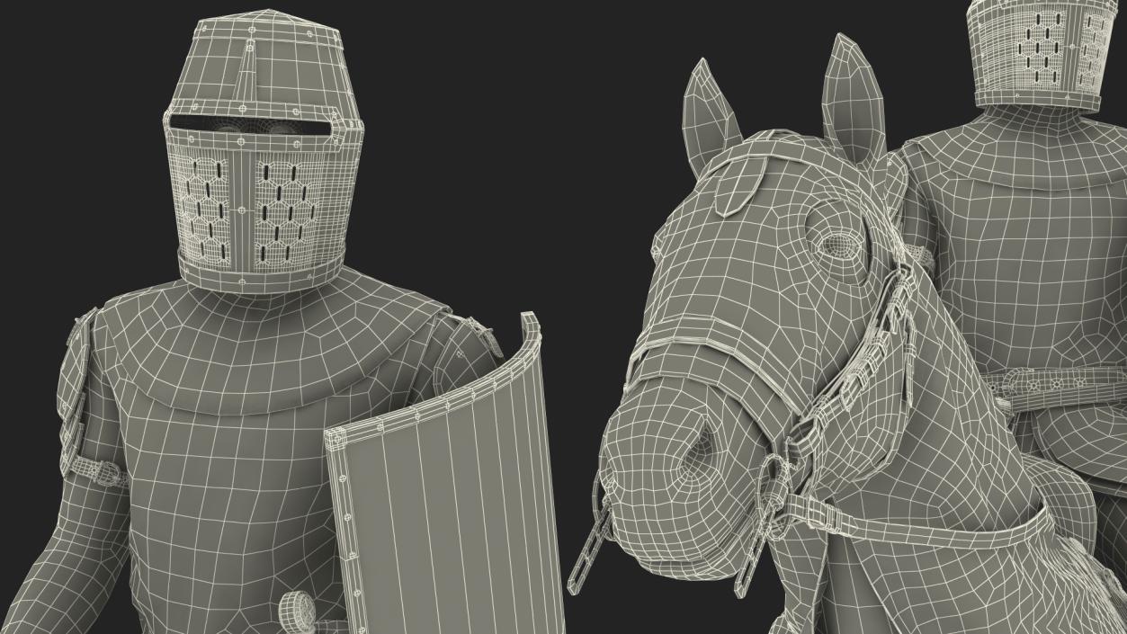 Crusader Horse Armor  with Knight Fur 3D