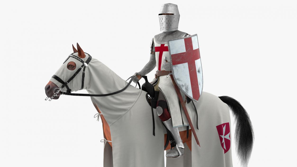 Crusader Horse Armor  with Knight Fur 3D