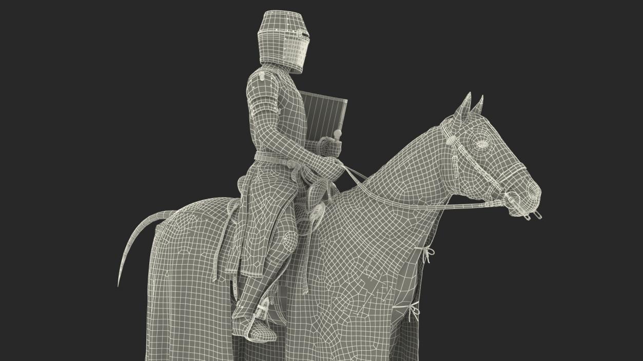 Crusader Horse Armor  with Knight Fur 3D