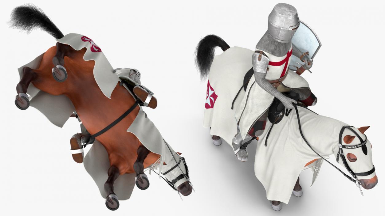 Crusader Horse Armor  with Knight Fur 3D