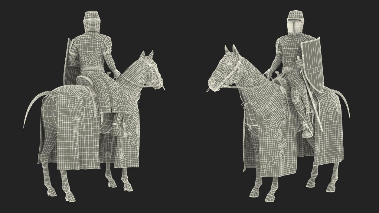 Crusader Horse Armor  with Knight Fur 3D