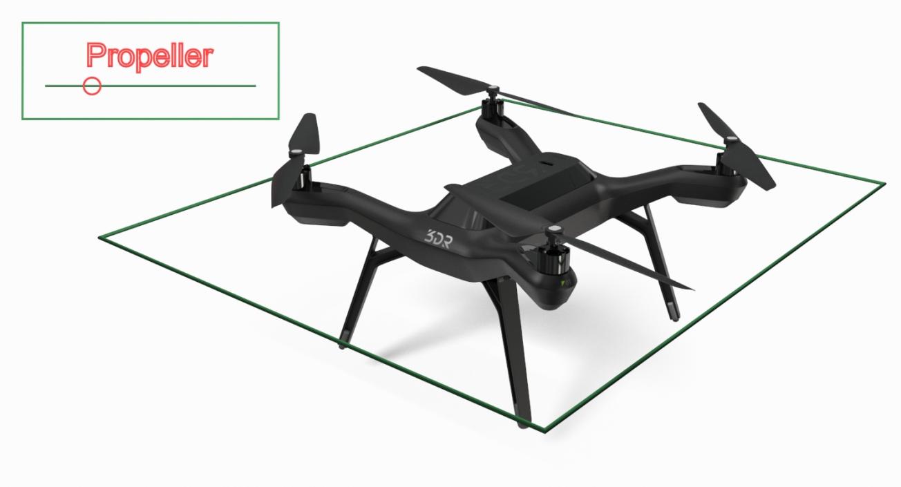 3D model R Solo Drone Quadcopter Rigged