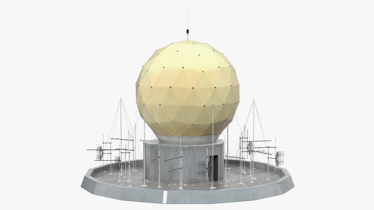 3D model Round Radar Tower Antenna