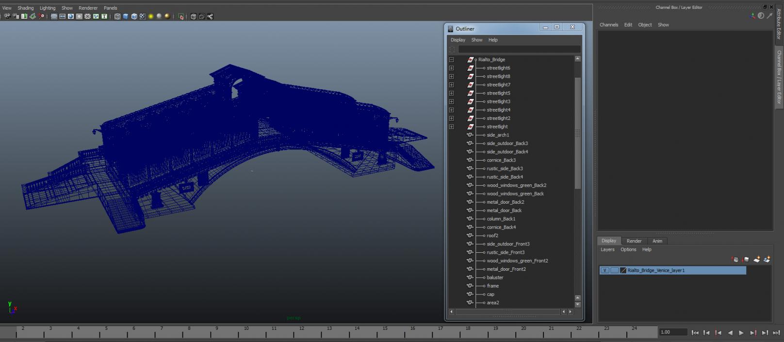 3D model Rialto Bridge Venice