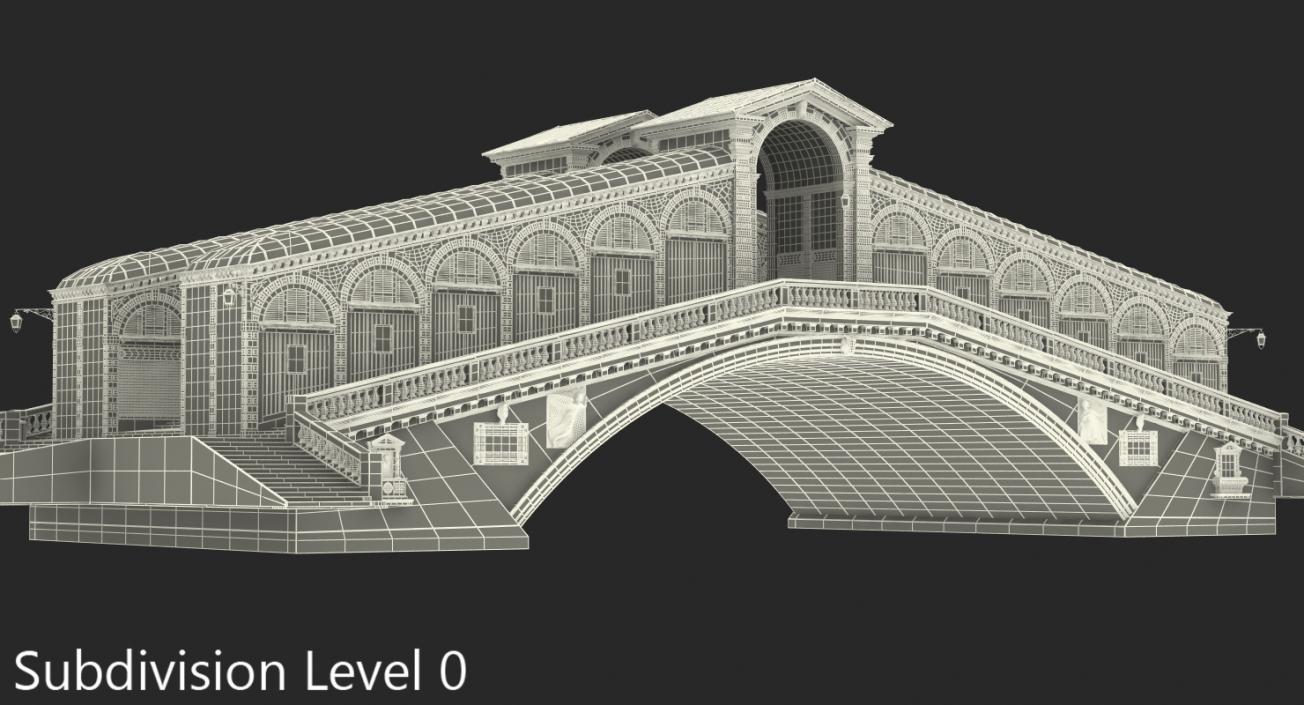 3D model Rialto Bridge Venice